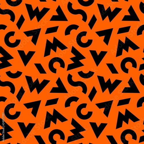Abstract Animalistic Seamless Pattern. Vector Orange and Black Background. Stylized Leopard Skin