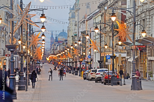 Łódź, Poland - Piotrkowska street.