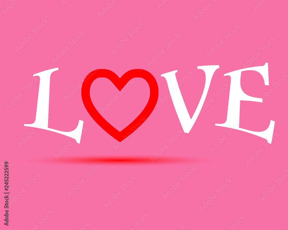 Happy Valentines Day celebration. Vector text, lettering phrase. Abstract word Love Happy Valentines Day celebration. Vector text, lettering phrase. Abstract word Love
