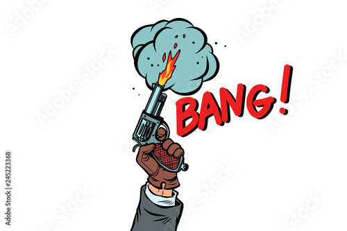 bang the starting gun isolate on white background