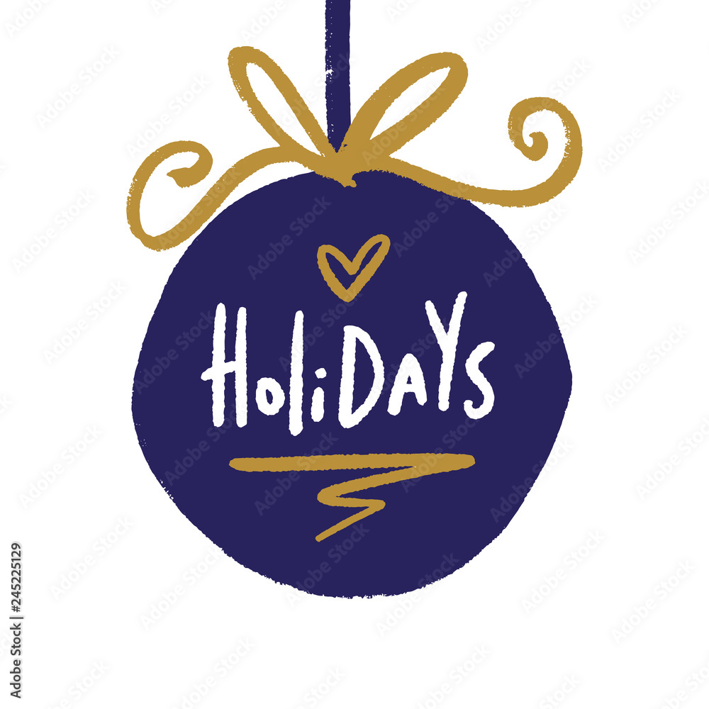 Fototapeta premium Hand drawn vector Christmas illustration toy ball.