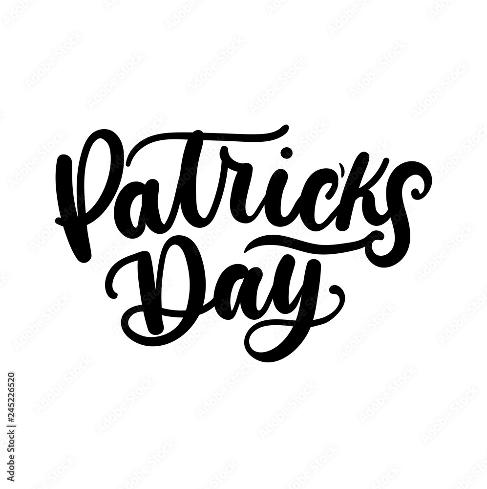 Patrick's day lettering inscription for Patrick's day. Vector illustration Patrick's day lettering inscription for Patrick's day. Vector illustration