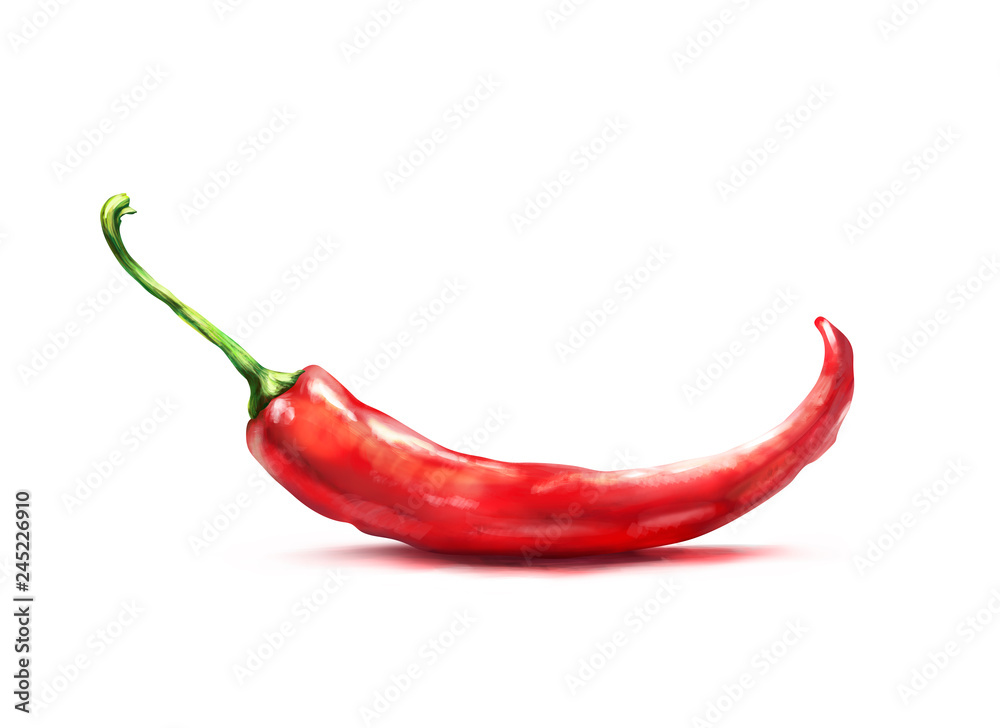 Chilli. Figure hot pepper isolated on white background Chilli. Figure hot pepper isolated on white background