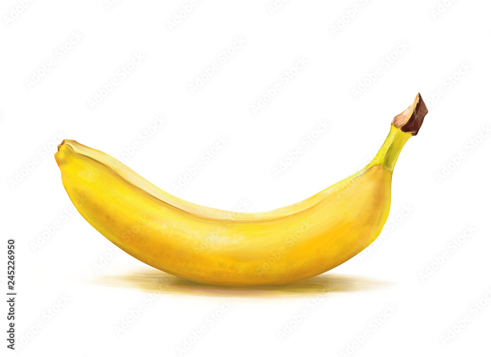 Banana. Banana drawing isolated on white background Banana. Banana drawing isolated on white background