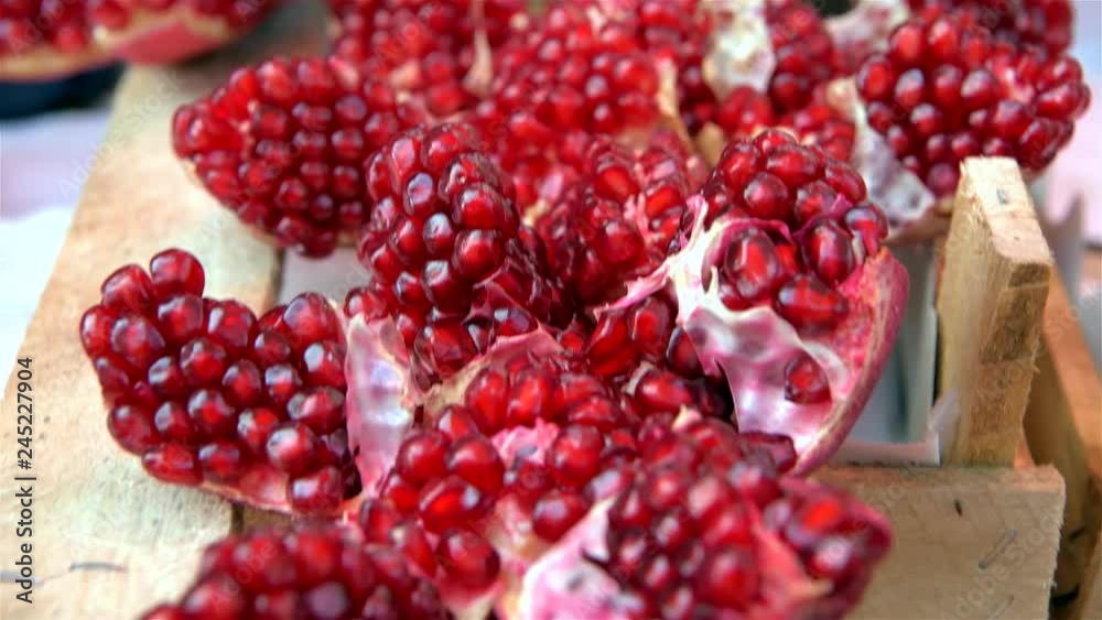 pomegranate on wooden background
