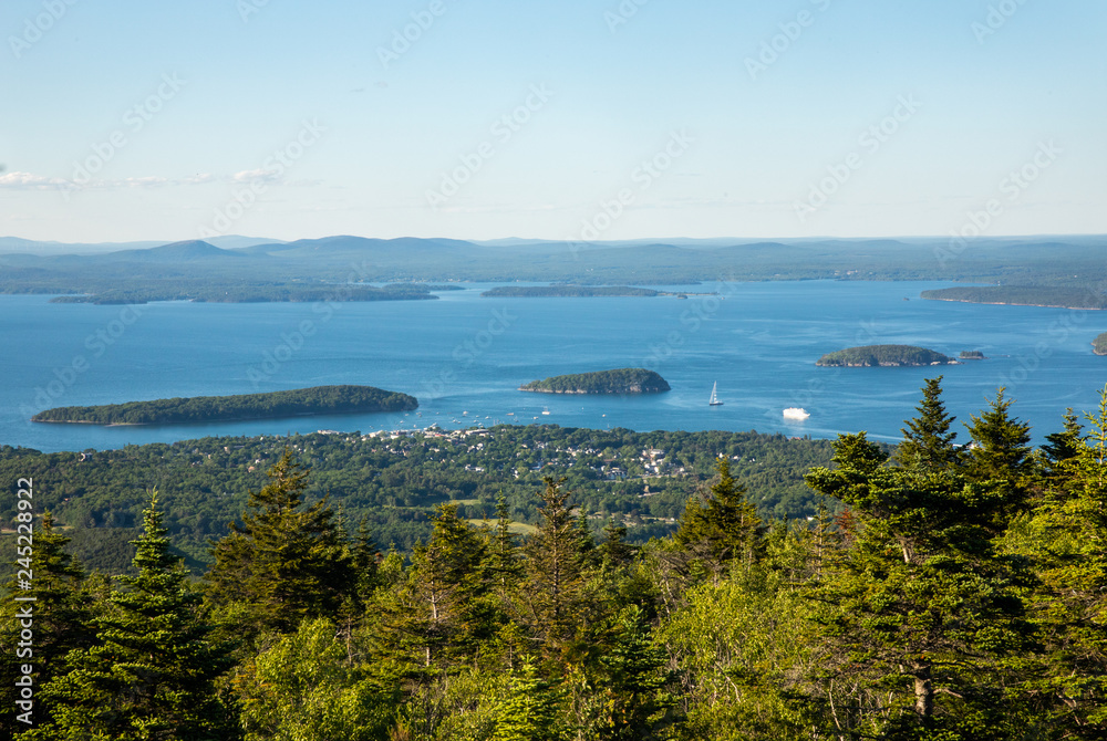 Top of Cadillac Mountain on Maine coast in Acadia National Park Top of Cadillac Mountain on Maine coast in Acadia National Park