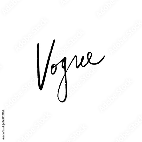 Vogue lettering text. Fashion postcard or banner. Vector and jpg image. photo