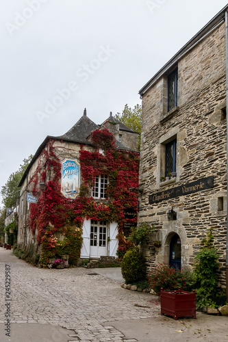 Street of Rochefort-en-Terre  department of Morbihan in the region of Brittany. France