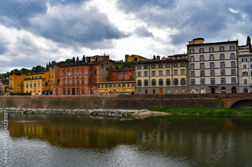 Florence Italy Riverfront Buildings © Agent007