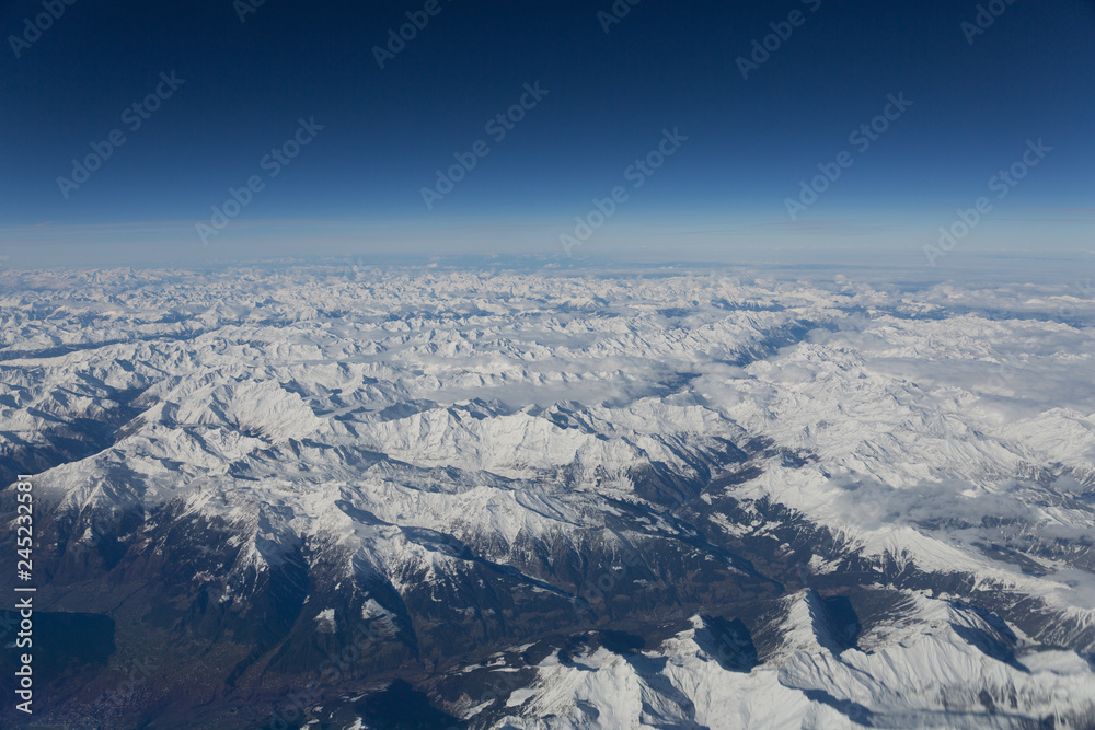 aerial view over the Alps near Bolzano