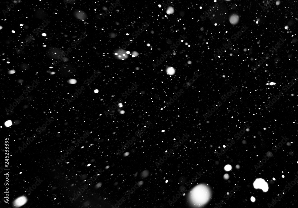snow on a black background, falling snow at night, texture with white spots on a black background snow on a black background, falling snow at night, texture with white spots on a black background