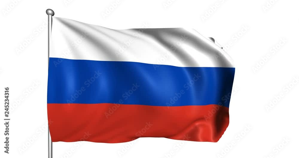 Russian flag with fabric structure in the wind, with an alpha channel (loopable) Russian flag with fabric structure in the wind, with an alpha channel (loopable)