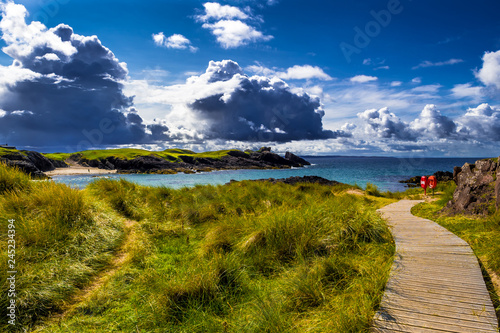 Spectacular Sandy Clachtoll Beach And Atlantic Coast Near Lochinver In Scotland photo