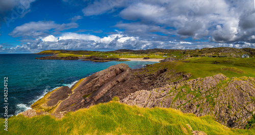 Spectacular Sandy Clachtoll Beach And Clachtoll Beach Campsite Near Lochinver In Scotland photo