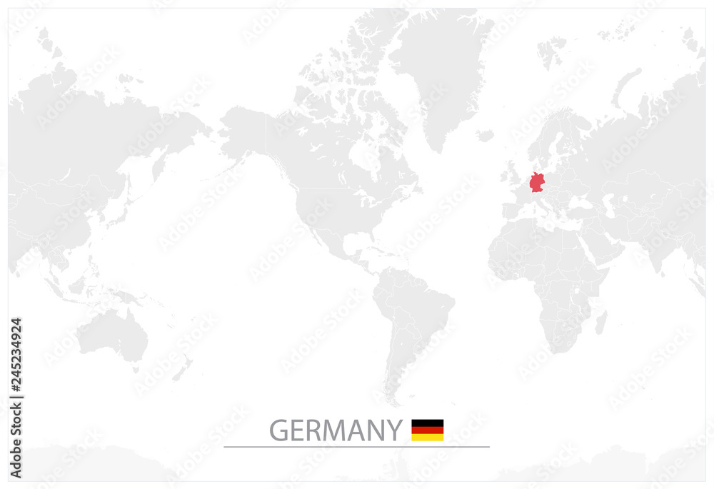 Naklejka premium World Map with identification of Germany