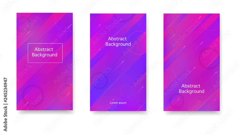 Creative cover in a minimalist style. Color geometric gradient, abstract background. Gradient, neon, lines, forms. Vector.