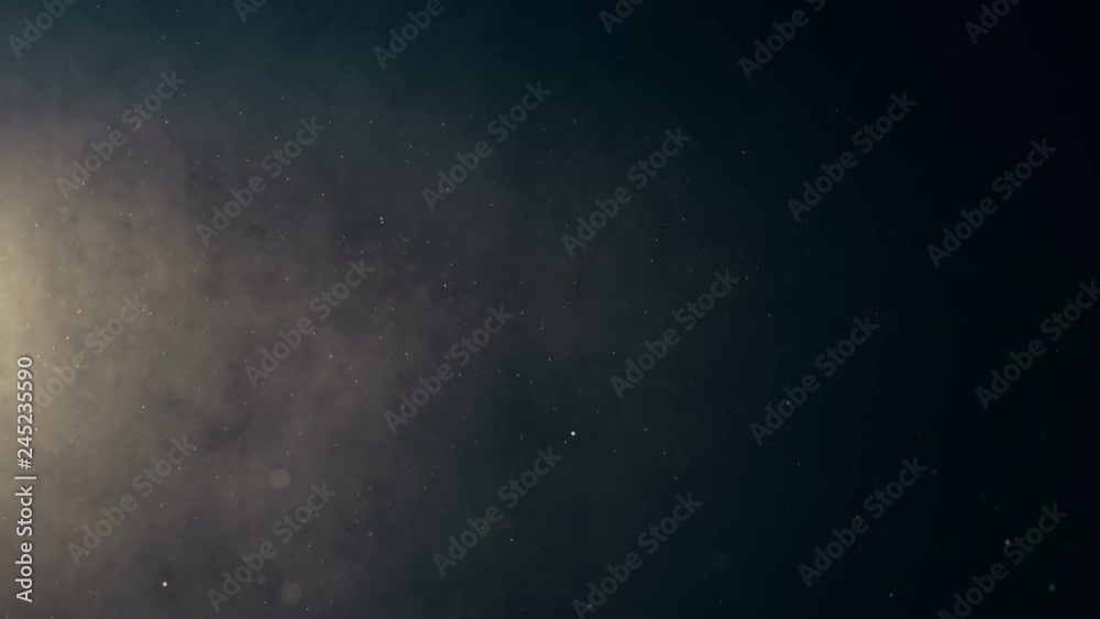 Cinematic abstract background with moving particles on a concrete wall