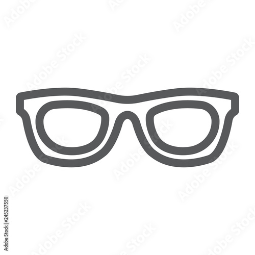 Sunglasses line icon, accessory and glasses, eyeglasses sign, vector graphics, a linear pattern on a white background.