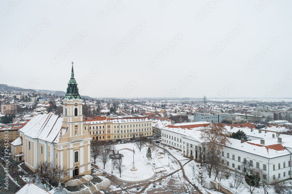 Obraz premium Bird eye view of Szekszard