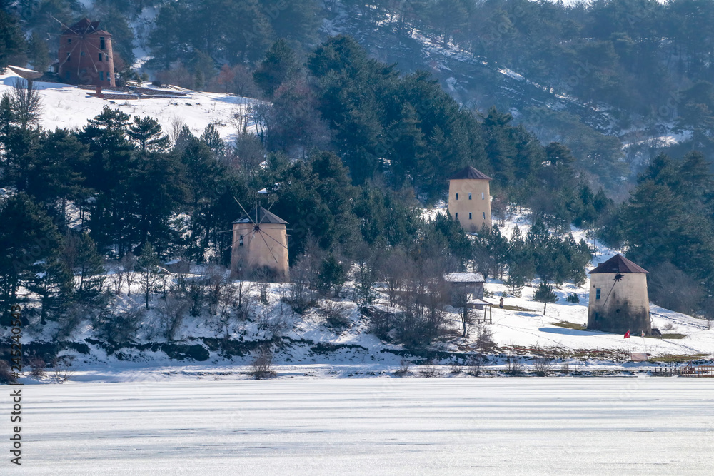 Goynuk / Bolu / Turkey, winter season landscape. Travel concept photo.