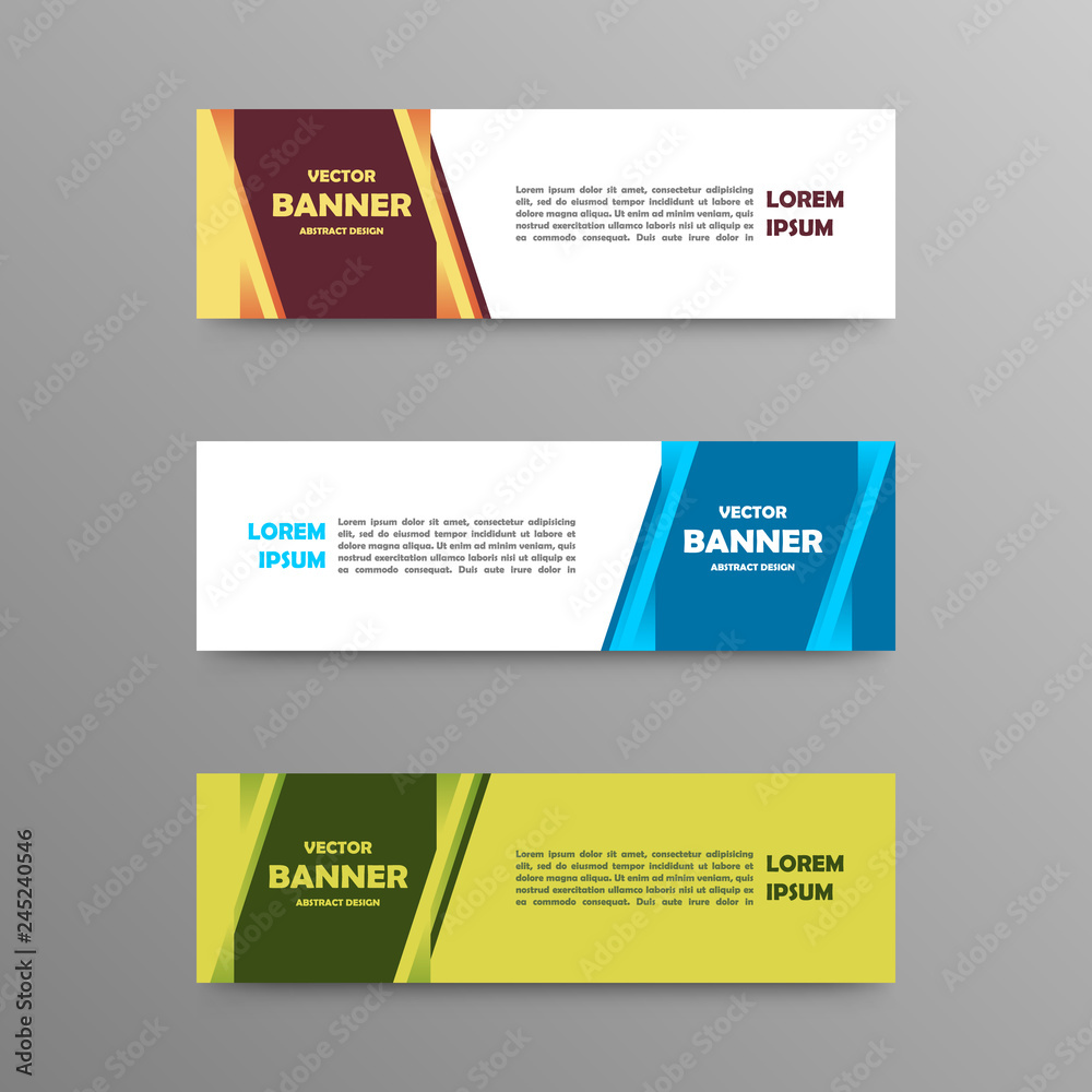 Vector set of color banners , abstract design