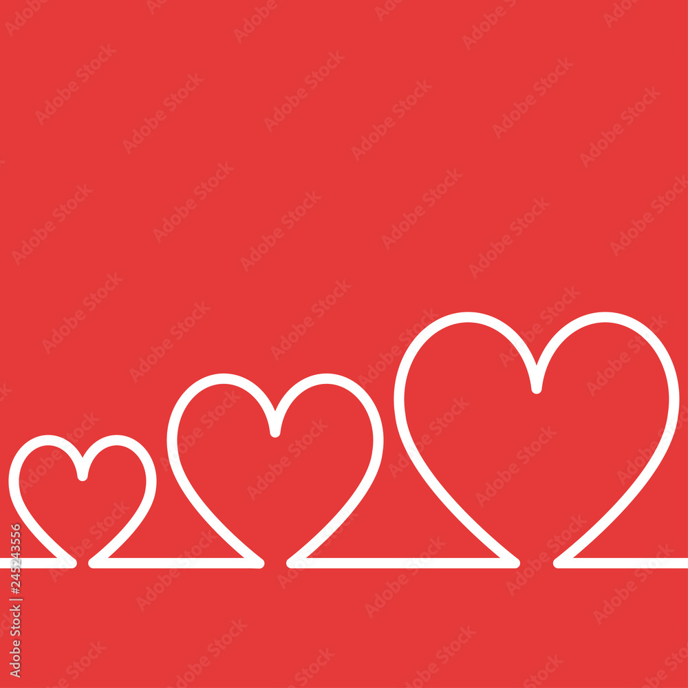 Valentine's day background three heart Valentine's day background three heart