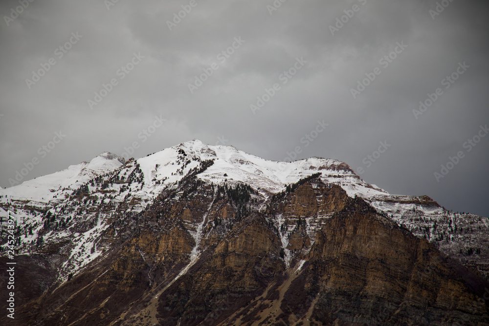 Mount Timpanogos shrouded in Snow