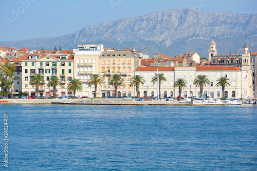 Wallpaper Mural Morning view of city downtown centre from the tour boat. Old town with houses made of stones and orange sealing. Torontodigital.ca