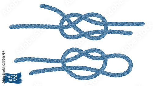 Nautical knots. Rope sketches. Braid. Rope knots. Braided trim. Marine. Sail. Ship. Boat. Sailor. Sea. Ocean. Fishing. Fisherman. Nautical rope. Vintage. Hand made.