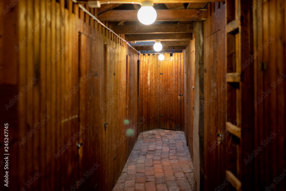attic in old apartment building with storage space for tenants