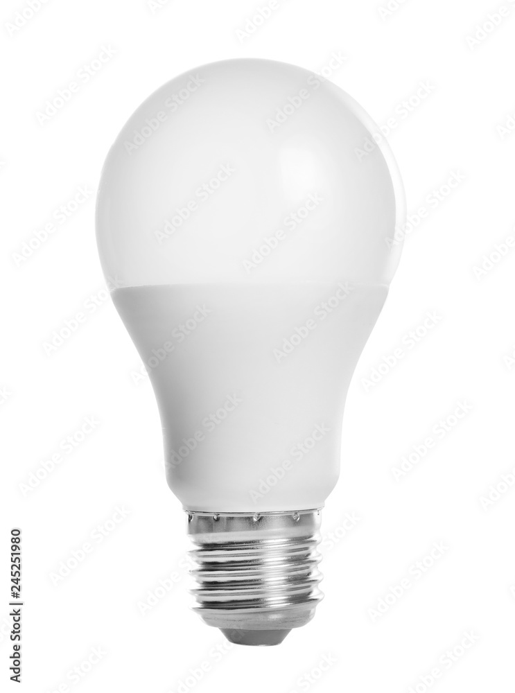 New light bulb for lamp on white background New light bulb for lamp on white background