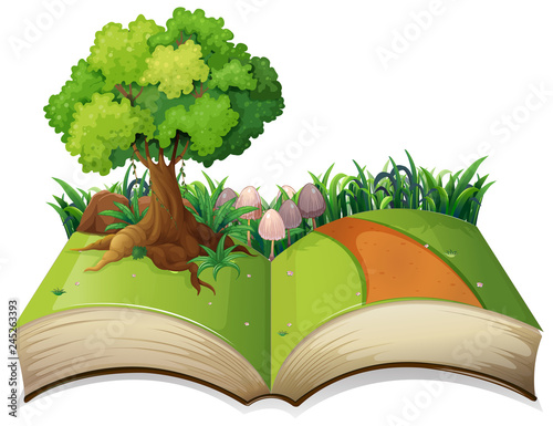 Open book nature landscape