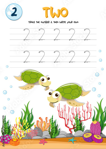 How to write number two worksheet