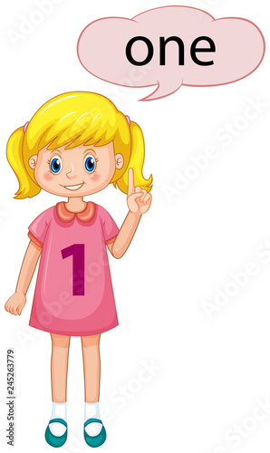 Girl with number one