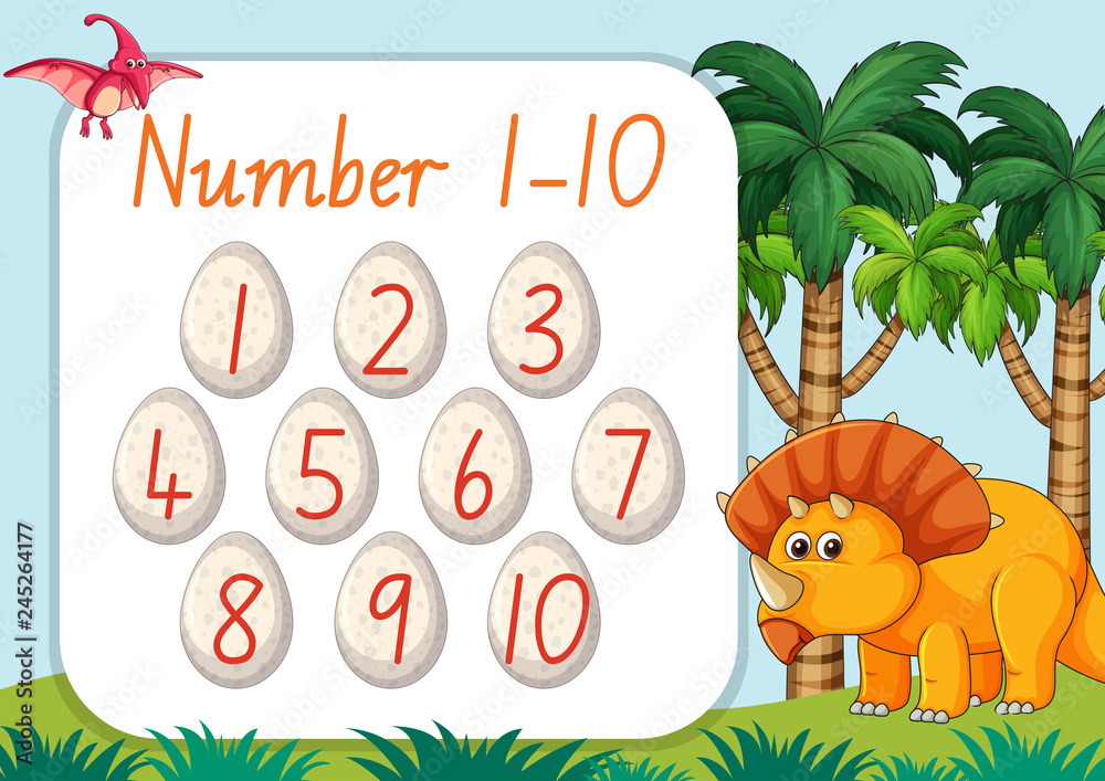 Count number from one to ten dinosaur theme Count number from one to ten dinosaur theme