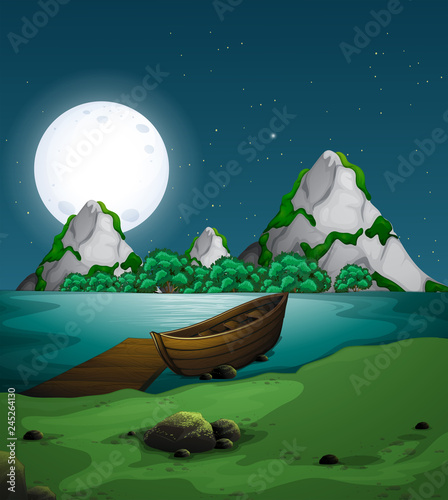 Nature landscape at night