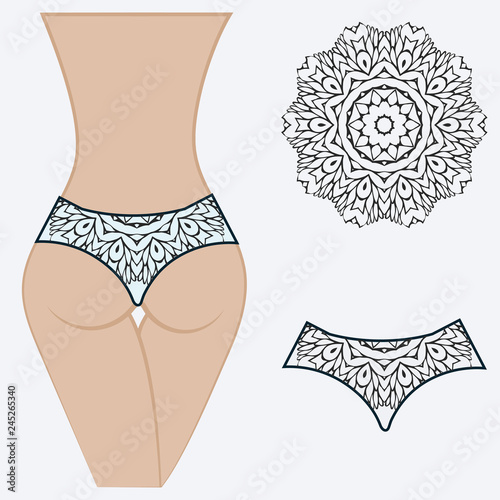 erotic women's panties. vector illustration. gift floral print.