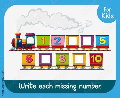 Write each missing number worksheet