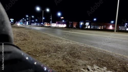 Timelapse Cars On Road At Night Slight Motion Blur photo