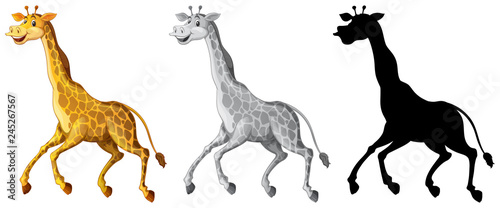 Set of giraffe character