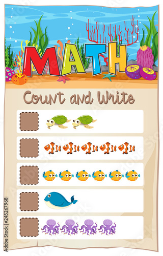 Count number math worksheet