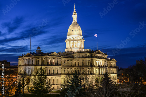 Lansing MI State Capitol Downtown Lansing Michigan Skyline