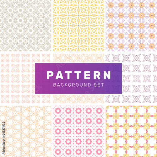 Set of geometric abstract patterns. Decorative background for cards, invitations, web design