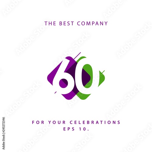 60 Year Anniversary Vector Template Design Illustration