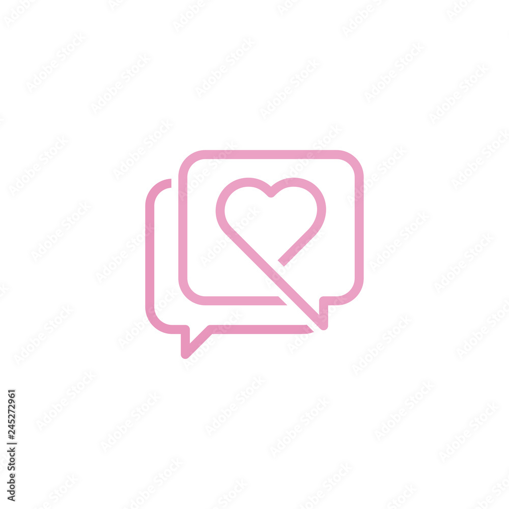 Heart Chat Icon, Love Logo Design Line Art Vector Heart Chat Icon, Love Logo Design Line Art Vector
