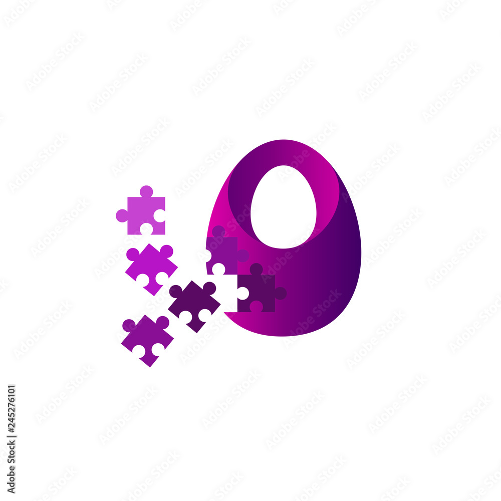 Fototapeta premium puzzle number nine logo, number 0 logo design