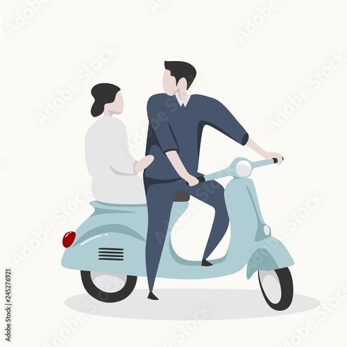 Valentine couple with scoot...
