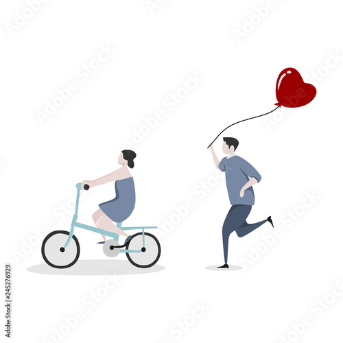 Cute couple character with ...