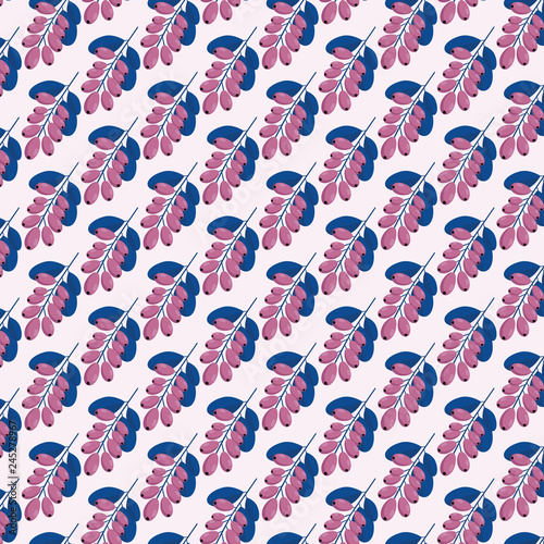 Vector Leaves and berries pattern