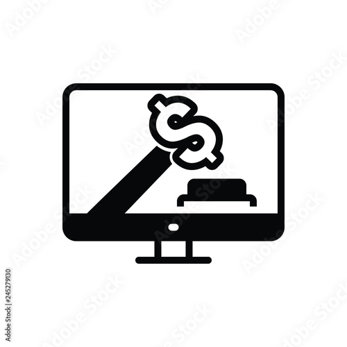 Black solid icon for bid bidding 